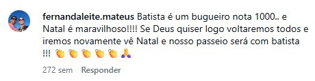 Coment&aacute;rio real de turista no Instagram