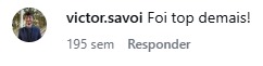Coment&aacute;rio real de turista no Instagram