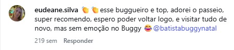 Coment&aacute;rio real de turista no Instagram