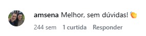 Coment&aacute;rio real de turista no Instagram
